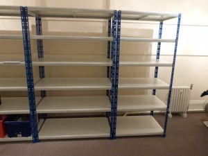 Empty shelving waiting for processed objects