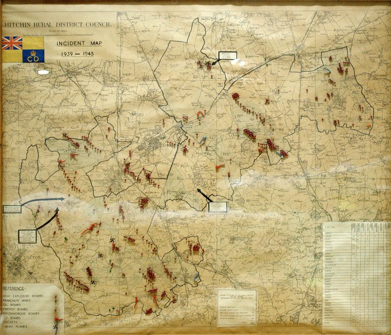 North Herts Museum update: a Second World War map of local bombs